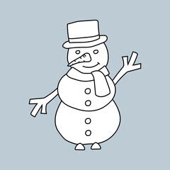 Doodle Winter Clipart: Kawaii Winter Clipart: Black & White Winter Graphics