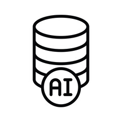 Ai Database line icon, vector, pixel perfect, illustrator file 
