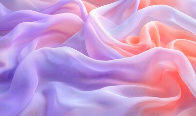 Obraz premium Pastel ombre fabric drapes, soft folds, textile background, design element