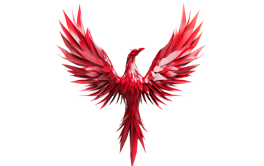 The Eternal Flame of the Phoenix Representing Rebirth Isolated On Transparent Background.