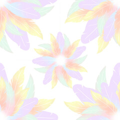 Seemless Feather Flowers