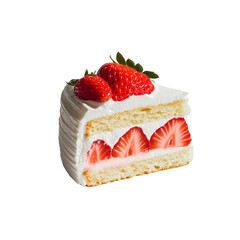 Strawberry Shortcake Slice on transparent background, Generative Ai