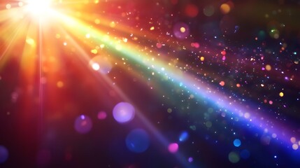 Cosmic starburst of vibrant radiant energy in a surreal galactic dreamscape with swirling rays of light glowing stars and a prismatic ethereal atmosphere