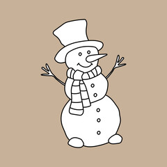 Cute Winter Clipart: Winter Vector Clipart: Black & White Winter Doodles