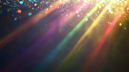 Dazzling rays of colorful sparkling light abstract background with shimmering glittering illumination effect  Vibrant and luminous texture with magical glowing shining and twinkling particles
