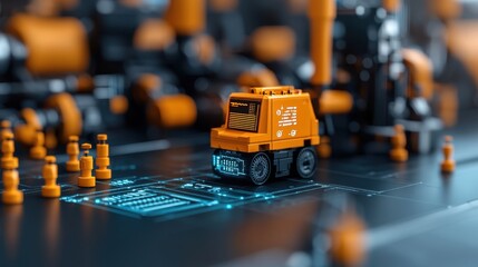 Fototapeta premium IoT Driven Digital Transformation in High Tech Futuristic Smart Environment showcasing the of advanced technologies automation and data driven intelligence to drive innovation efficiency