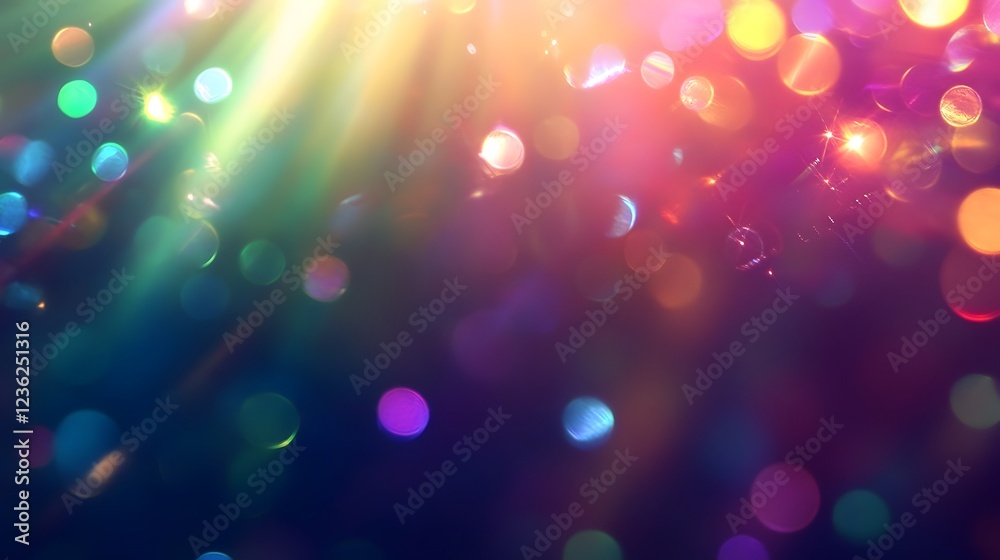 Leinwandbilder mesmerizing burst of vibrant multicolored celestial bokeh lights glittering sparkles and iridescent 