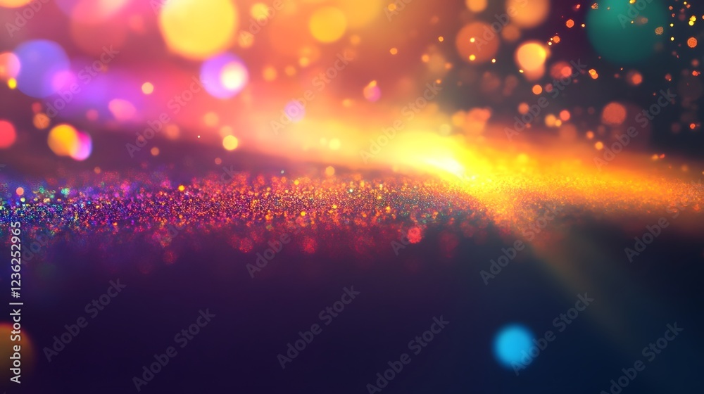 Aufkleber Shimmering Cosmic Glitter Abstract Background Texture with Vibrant Colorful Sparkles and Glow for Holiday Party and Festive Atmosphere  Elegant Glamorous and Luxurious Design for Magical