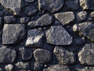 Fototapeta premium Rough Stone Background Texture Dark Grey Surface Material Natural Environment Close-up View Aesthetic Concept