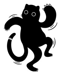 Playful Dancing Cat Illustration
