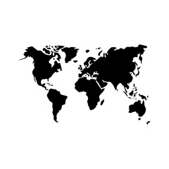 World map vector isolated. Clear map with all countries.