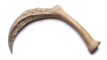 Curved Bone Tool with a Distinctive Shape and Textured Surface