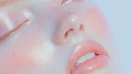 Fototapeta premium Faintly Textured Porcelain Skin with Shimmering Highlights