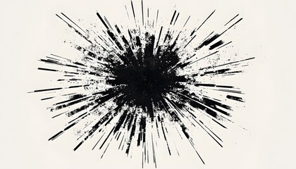 Obraz premium Abstract Black Ink Burst Radiating Design
