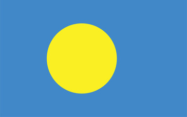 The flag of Palau, with accurate proportions and official colors. Vector image.