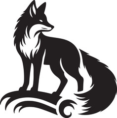 Fox coyote silhouettes set, large pack of vector silhouette design, isolated white background.