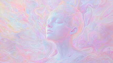 Ethereal Mystic Vibes with Faint Geometric Patterns in Soft Colors