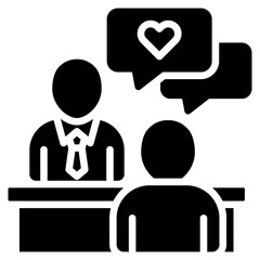 Counseling Human Resource and Employment Icon Glyph Vector Design