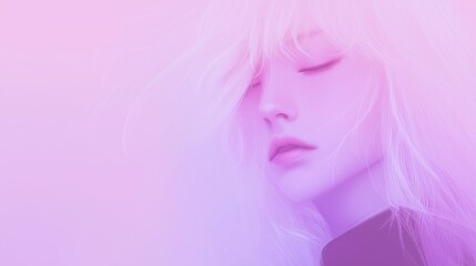 Fototapeta premium Delicate Low-Key Portrait in Soft Pastel Colors with Ethereal Vibe
