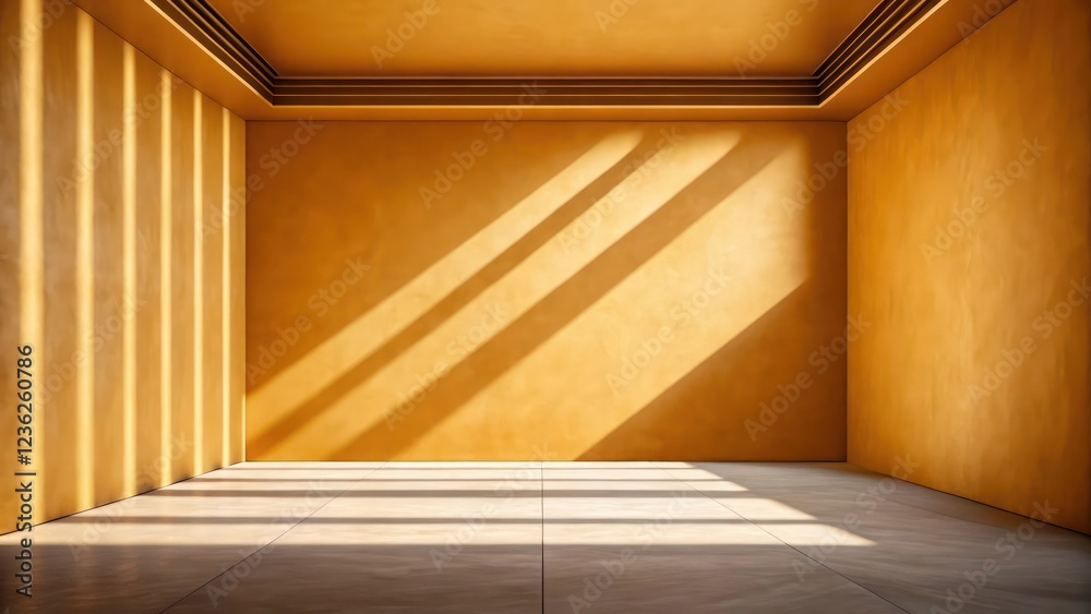 Wall mural Orange wall with diagonal shadows for a dramatic effect wallpaper background