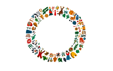 The Cultural Harmony Wreath of Global Symbols Isolated On Transparent Background.