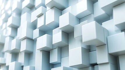 Obraz premium Abstract White Cubes Three Dimensional Structure