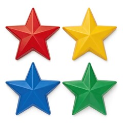Obraz premium Set of four different colorful stars on a white background