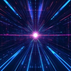 Naklejka premium Abstract digital light rays and energy bursts in vibrant colors