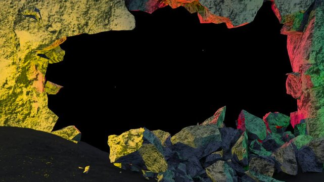 Cliff resolution animation. High quality HD footage