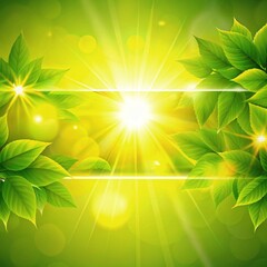 Obraz premium abstract banner background with sun and leaves