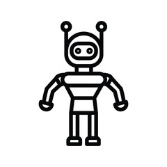 Robot line icon, vector, pixel perfect, illustrator file 

