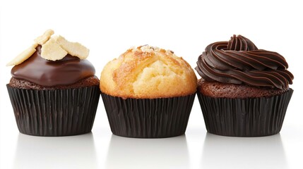 Delicious Cupcakes with Chocolate and Vanilla Frosting Photography