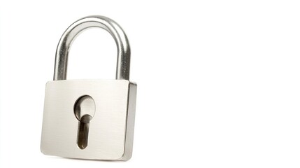 Fototapeta premium Silver Padlock Isolated on White Background for Security Concepts