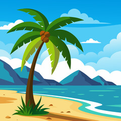 tropical island with palm trees