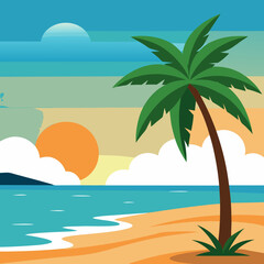 tropical island with palm trees