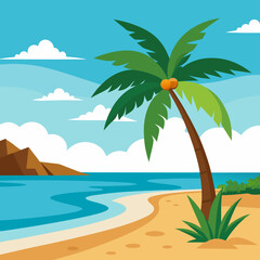 tropical island with palm trees