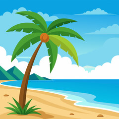 tropical island with palm trees