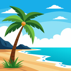 tropical island with palm trees