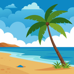 tropical island with palm trees