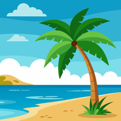 tropical island with trees