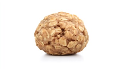 Fototapeta premium Natural Oatmeal Snack Ball on White Background for Healthy Eating