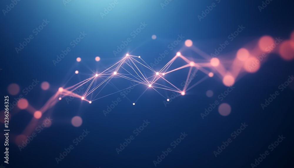 Poster abstract network of interconnected points and lines, digital communication, data analysis