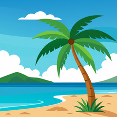 tropical island with palm trees