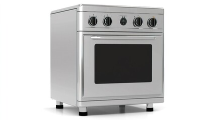 Fototapeta premium Modern Stainless Steel Kitchen Range with Oven and Cooktop Surface