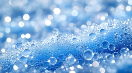 Blue Bubbles, Foam, Close-up, Bokeh Background, Cleanliness