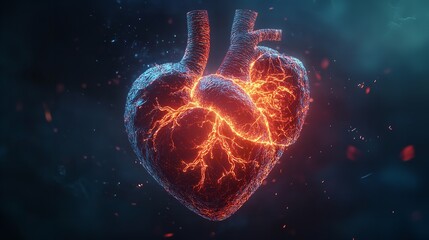 Human heart illumination: Glowing organ of wonder