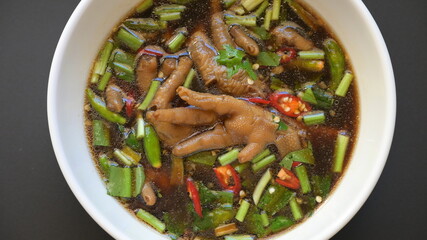 spicy chicken soup with chilli, Thai food
