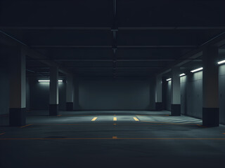 dark liminal space garage interior