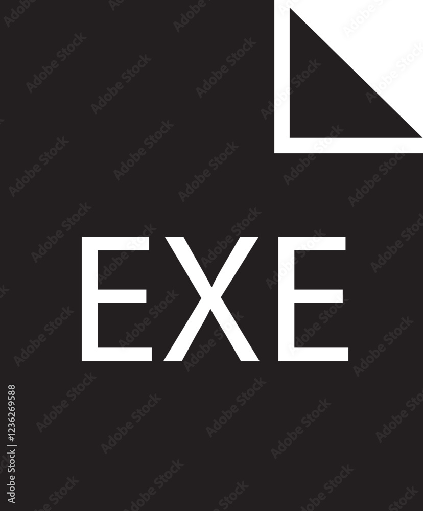 Poster file icon. format of document on computer flat symbol. exe file sign. audio extension graphic multim