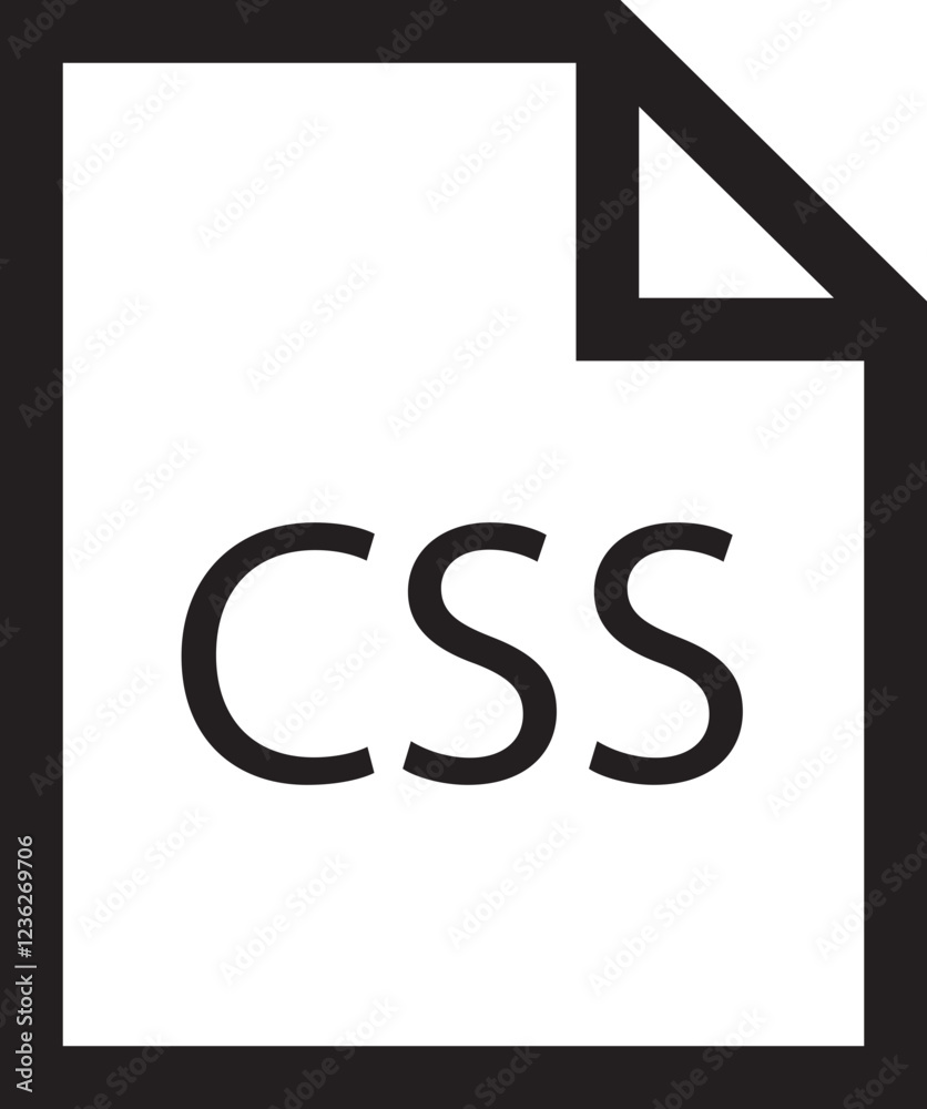 Poster file icon. format of document on computer outline symbol. css file sign. audio extension graphic mul